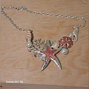 Halloween Mermaid Seashell Necklace &  Matching Earrings!